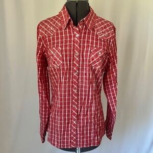 Adiktd shirt black sabbath Red Plaid Button-Up Shirt size Large